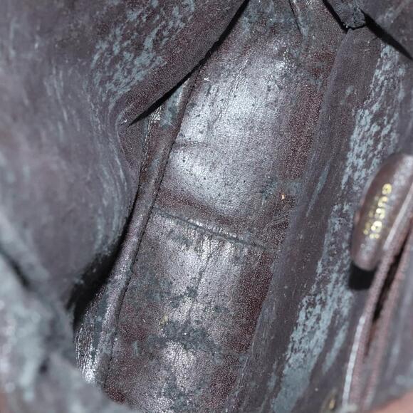 GUCCI Bamboo Hand Bag Leather Brown Gold 001 1705 001 1705 - Picture 15 of 16